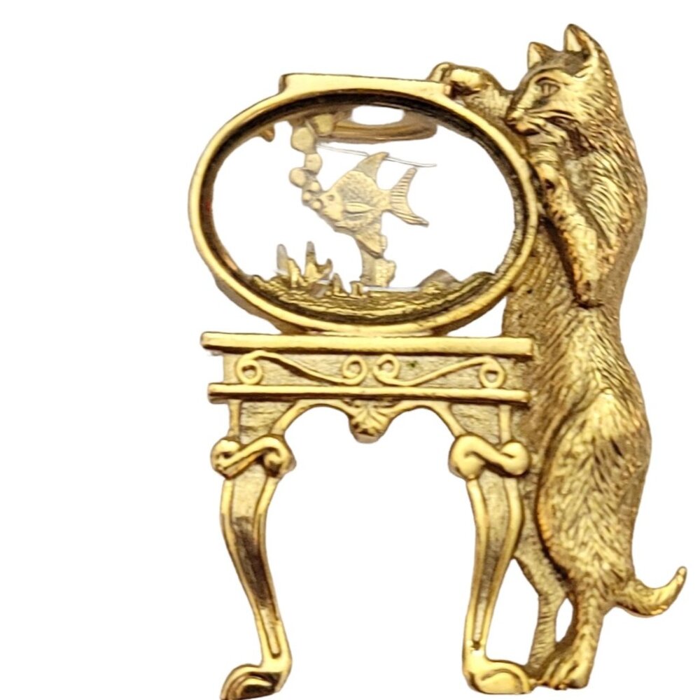 1928 Brand Cat Fish Bowl Pin Brooch K128